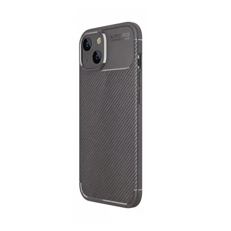 İphone 14 Kılıf Auto Focus Karbon Kapak - Gri