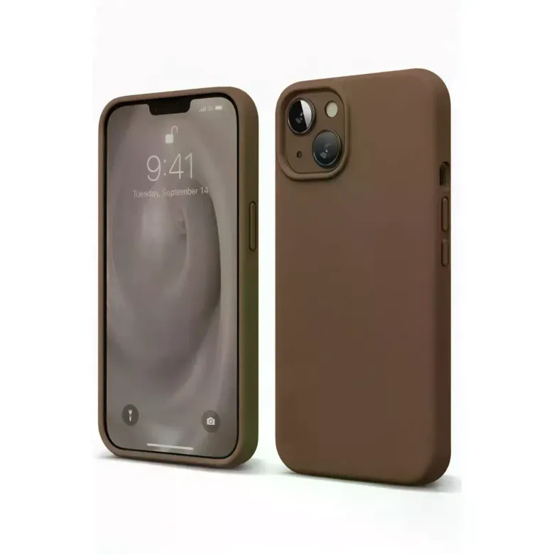 İphone 14 Kılıf First Silikon - Kahverengi