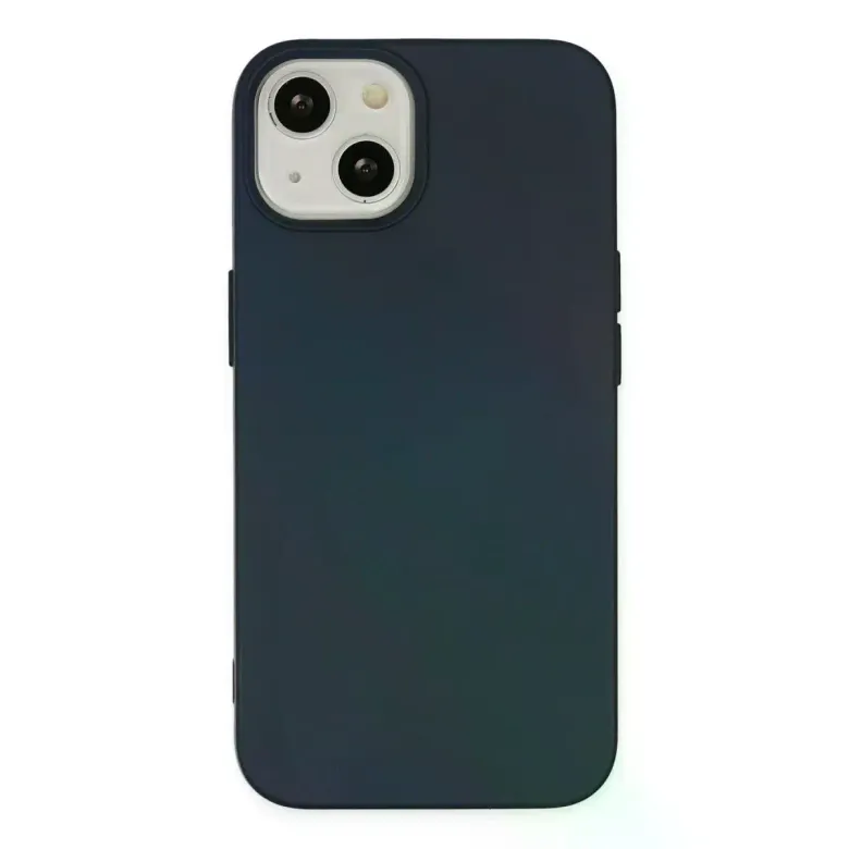 iPhone 14 Kılıf Nano içi Kadife Silikon - Lacivert