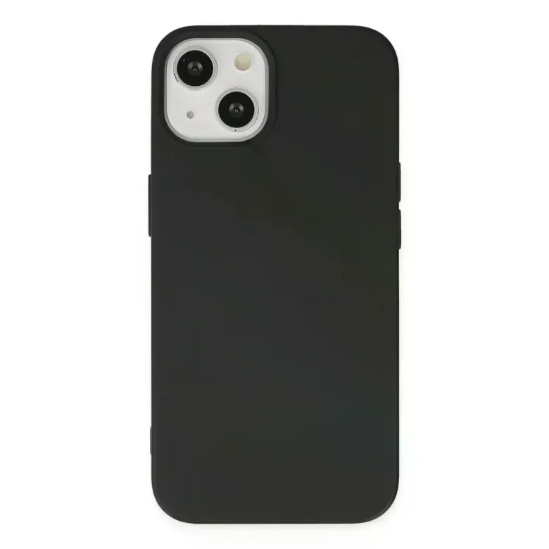 iPhone 14 Kılıf Nano içi Kadife Silikon - Siyah