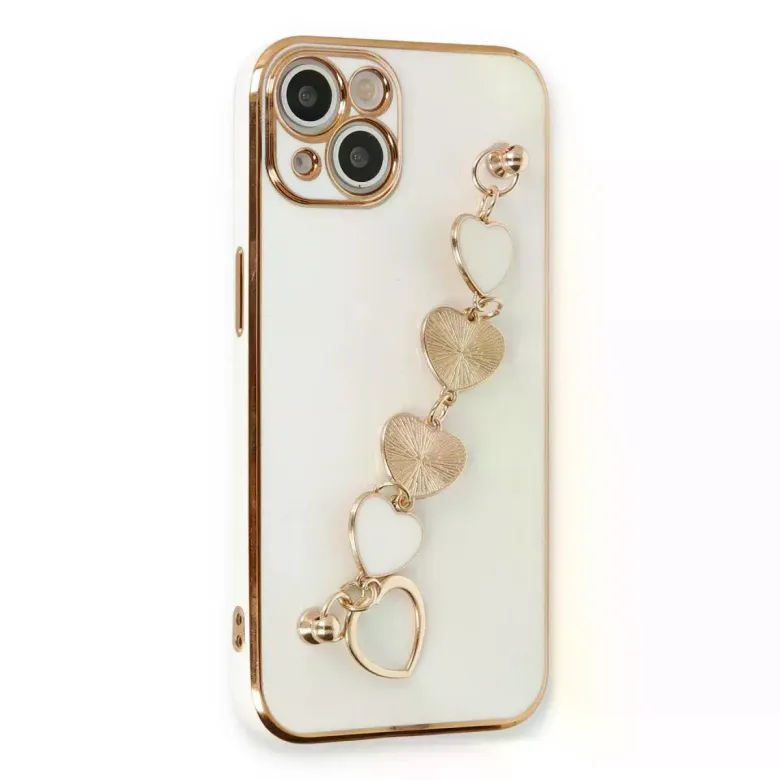 iPhone 14 Plus Kılıf Esila Silikon - Beyaz