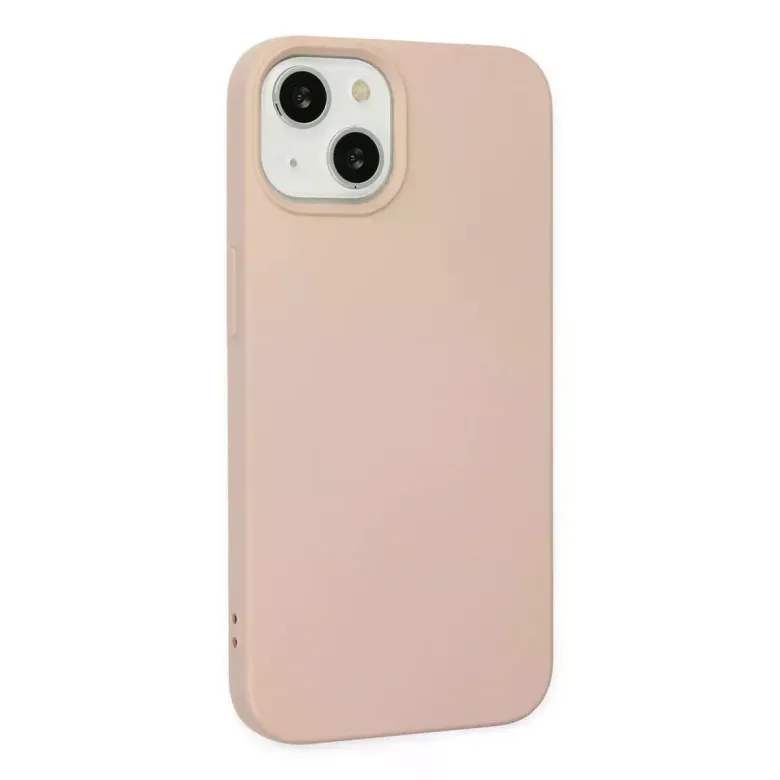 iPhone 14 Plus Kılıf Nano içi Kadife Silikon - Pudra