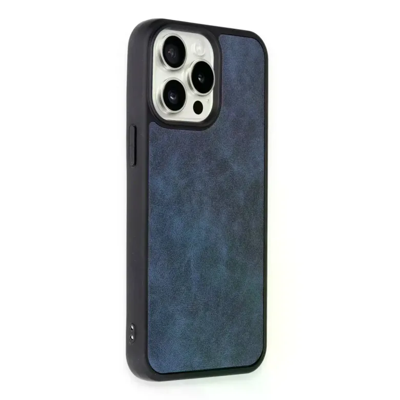 İphone 14 Pro Kılıf Aras Deri Kapak - Lacivert