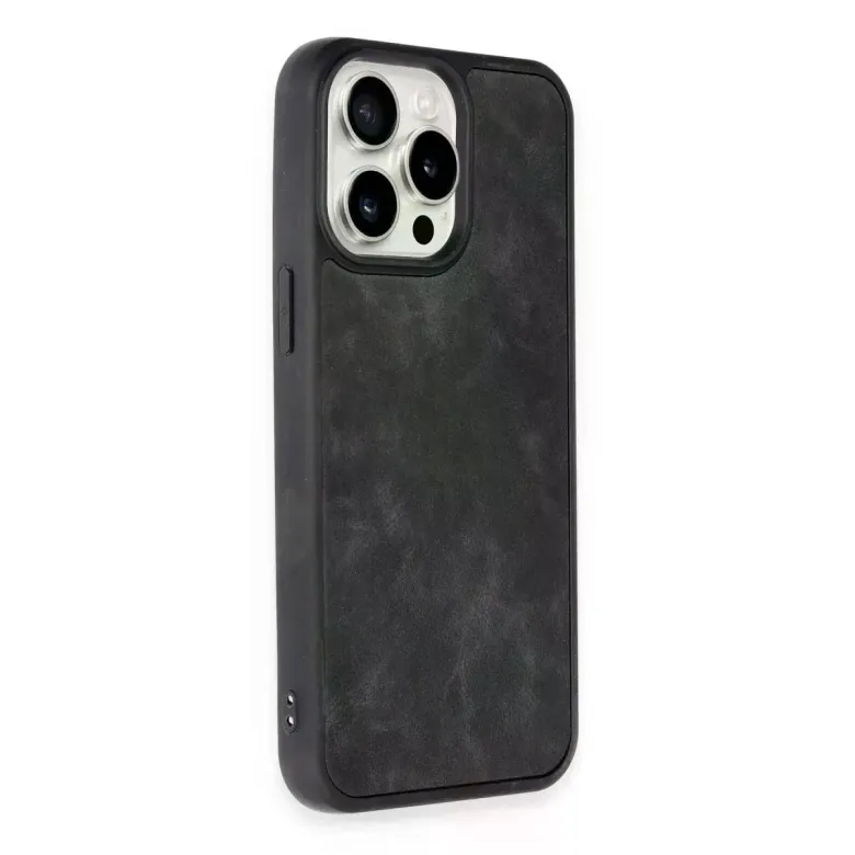 İphone 14 Pro Kılıf Aras Deri Kapak - Siyah