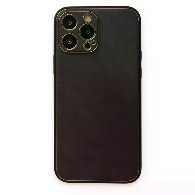 iPhone 14 Pro Kılıf Coco Deri Silikon Kapak - Siyah