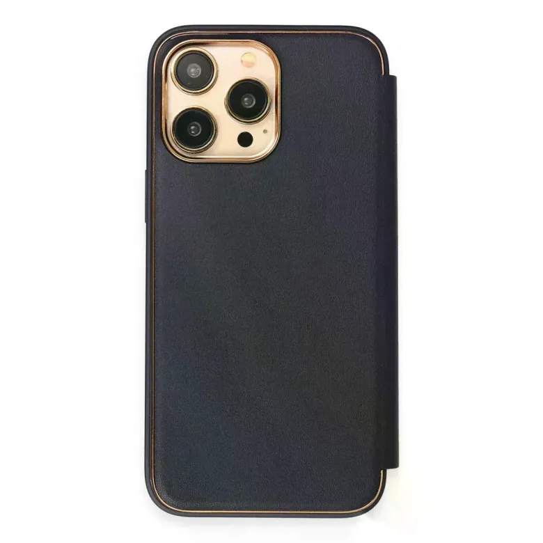 iPhone 14 Pro Kılıf Dolpin Kapaklı - Lacivert