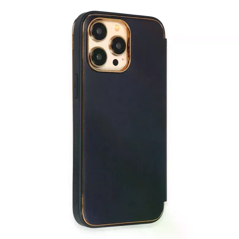 iPhone 14 Pro Kılıf Dolpin Kapaklı - Lacivert