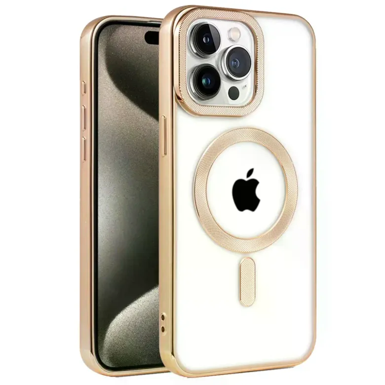 iPhone 14 Pro Kılıf Kronos Magsafe Kapak - Gold