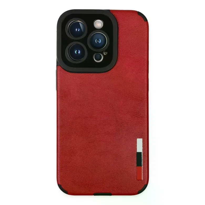 iPhone 14 Pro Kılıf Loop Deri Silikon - Kırmızı