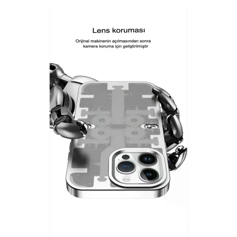 iPhone 14 Pro Kılıf Mekanik Bumper Kapak - Mavi