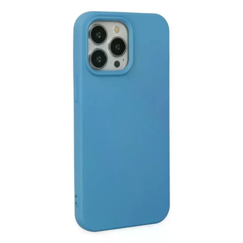 iPhone 14 Pro Kılıf Nano içi Kadife Silikon - Mavi