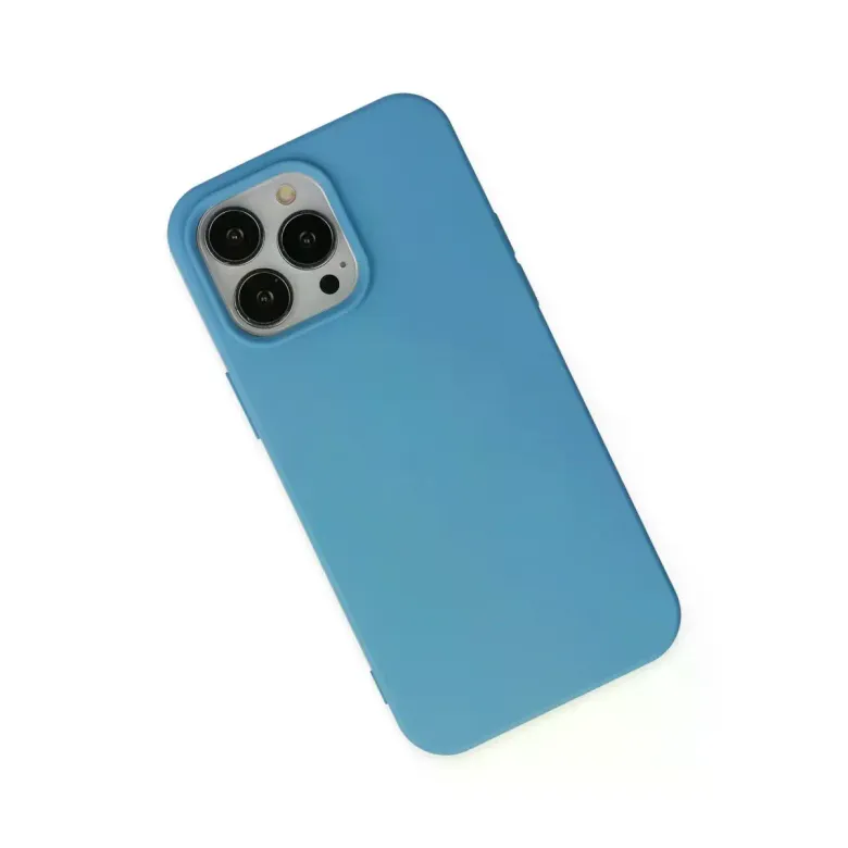 iPhone 14 Pro Kılıf Nano içi Kadife Silikon - Mavi