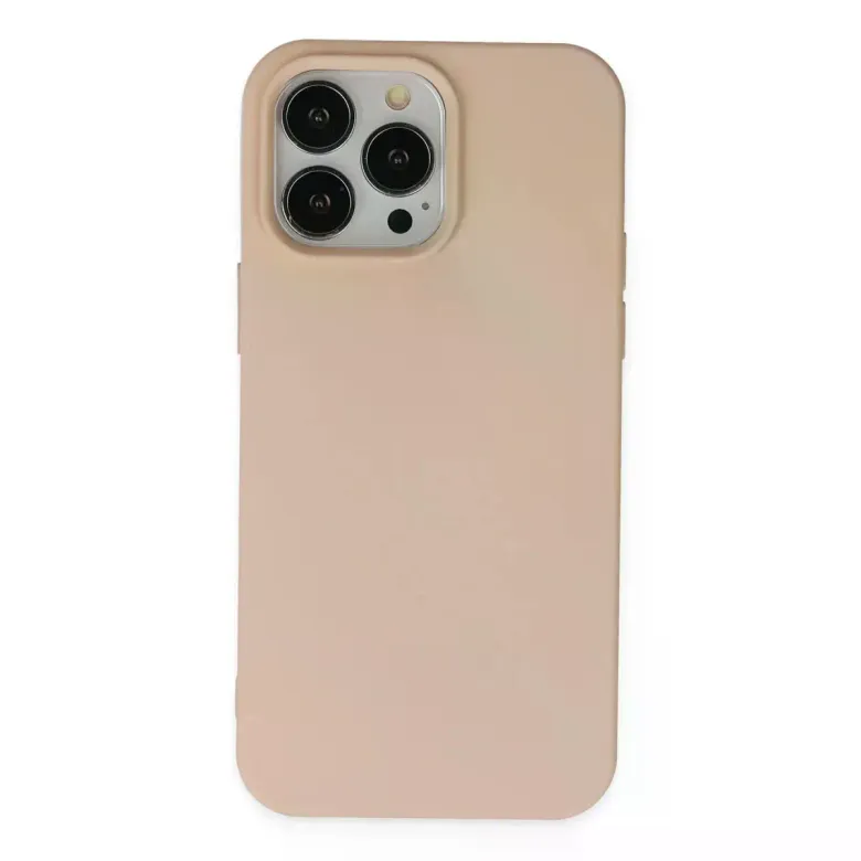 iPhone 14 Pro Kılıf Nano içi Kadife Silikon - Pudra