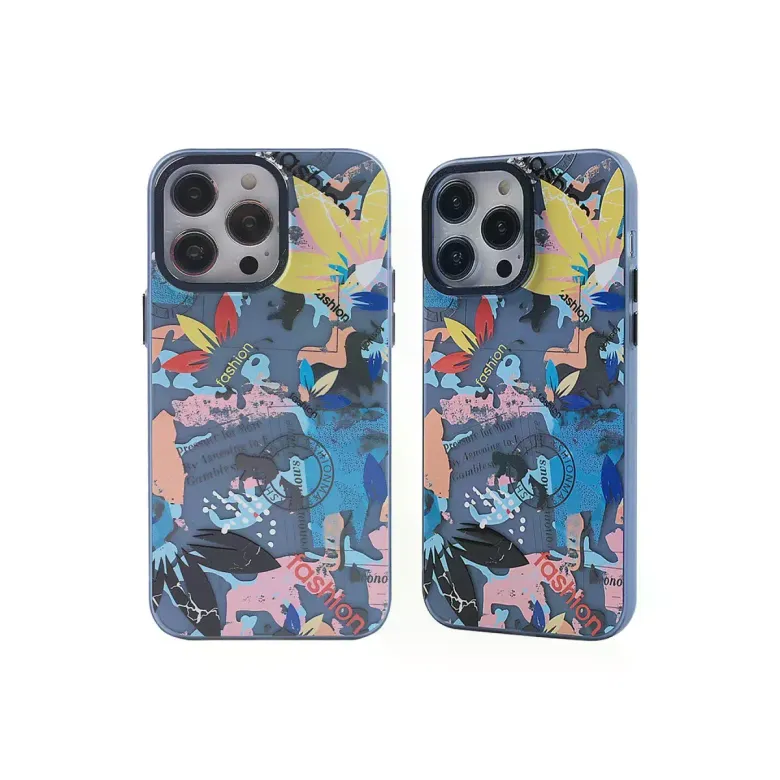 İphone 14 Pro Kılıf Prada Desenli Kapak - Prada Pembe - 1