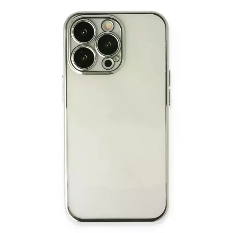 iPhone 14 Pro Kılıf Razer Lensli Silikon - Gümüş