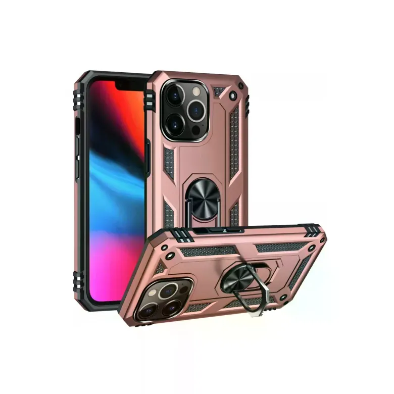iPhone 14 Pro Kılıf Sofya Yüzüklü Silikon Kapak - Rose