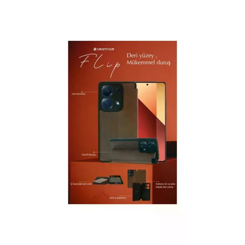 İphone 14 Pro Max Kılıf Flip Cover - Koyu Yeşil