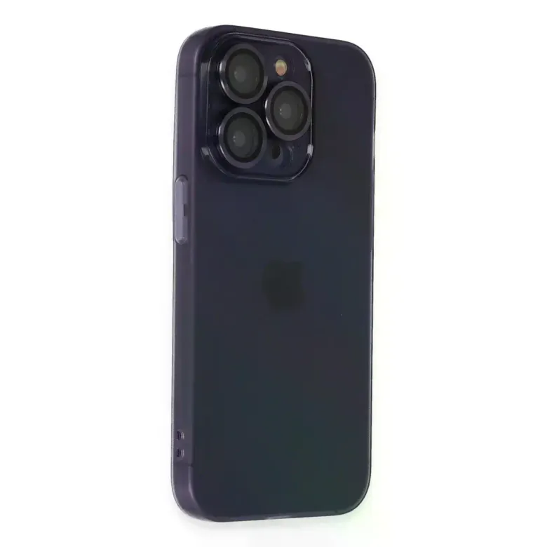 iPhone 14 Pro Max Kılıf Luko Lens Silikon - Derin Mor