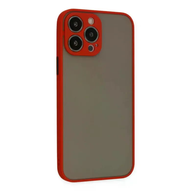 iPhone 14 Pro Max Kılıf Montreal Silikon Kapak - Kırmızı