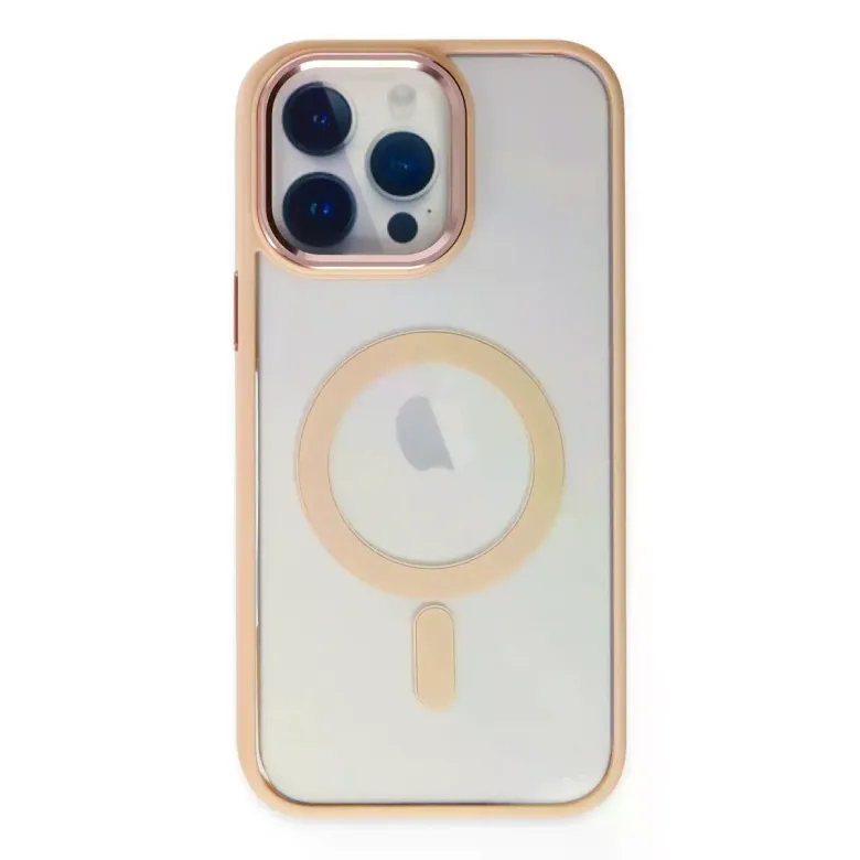 iPhone 14 Pro Max Kılıf Room Magneticsafe Silikon - Pudra