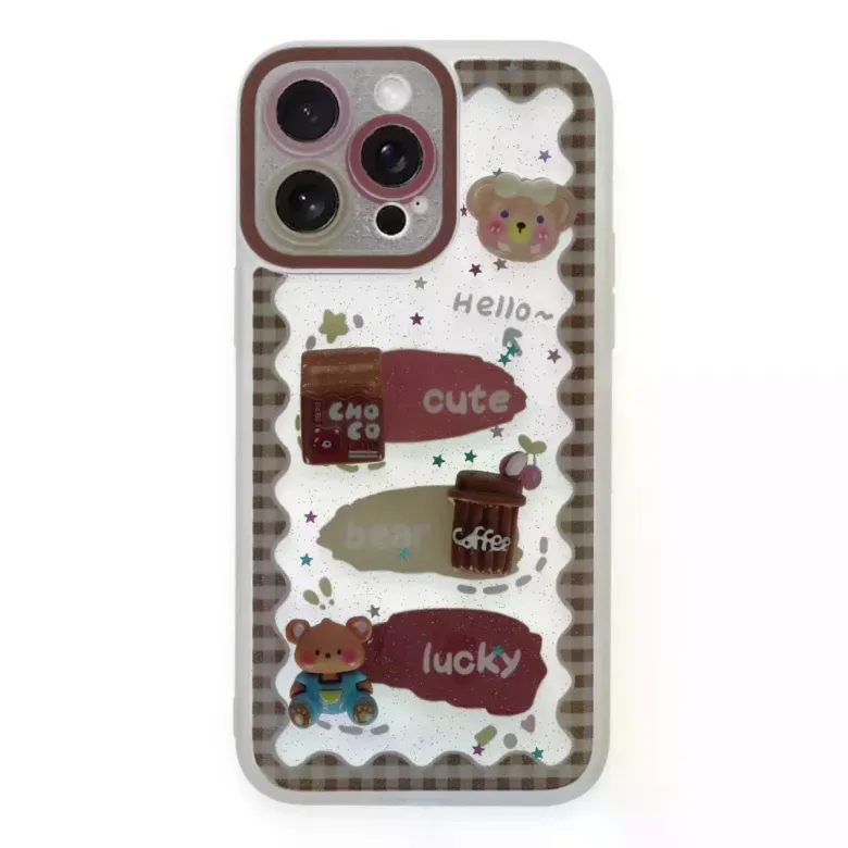 İphone 14 Pro Max Kılıf Sweet Desenli Silikon Kapak - Şeffaf
