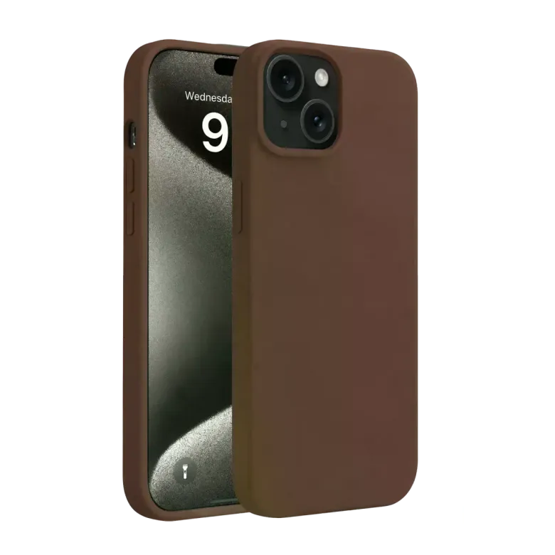 İphone 15 Kılıf First Silikon - Kahverengi