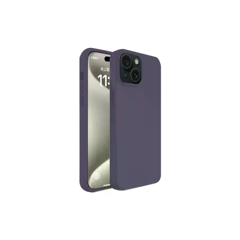 İphone 15 Kılıf First Silikon - Mürdüm