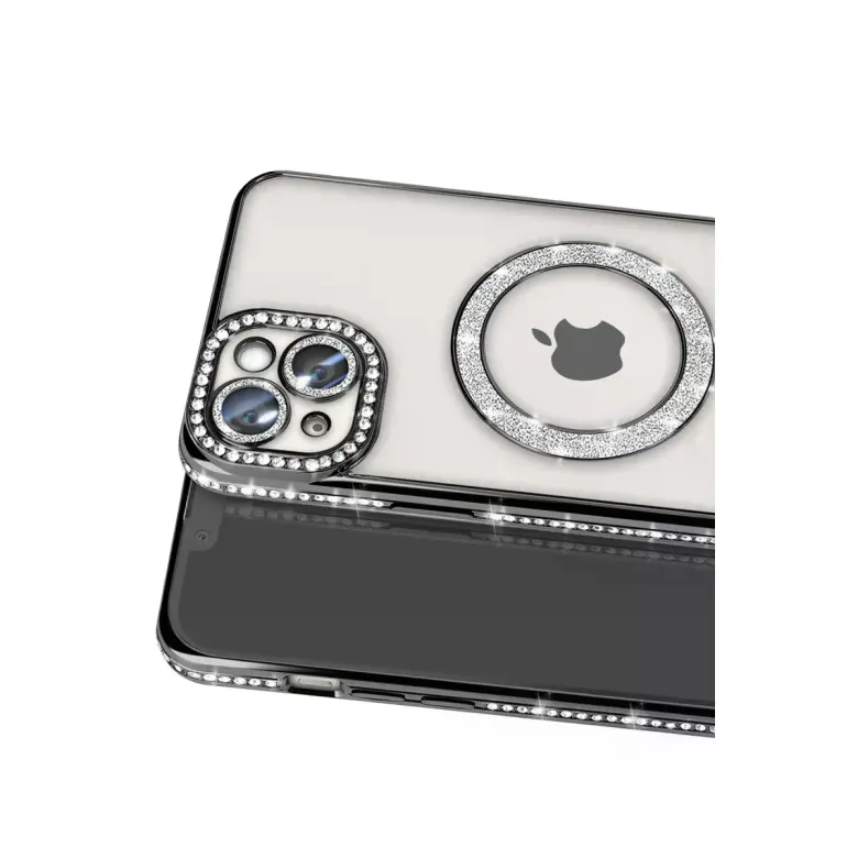 iPhone 15 Kılıf Joke Simli Magneticsafe Kılıf - Siyah