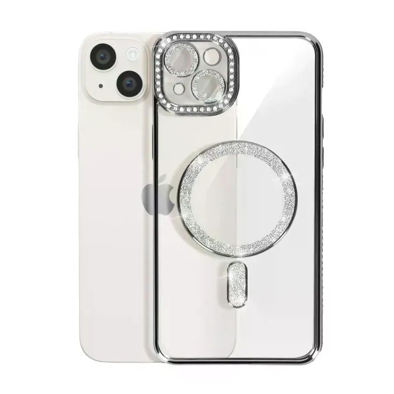 iPhone 15 Kılıf Joke Simli Magneticsafe Kılıf - Siyah