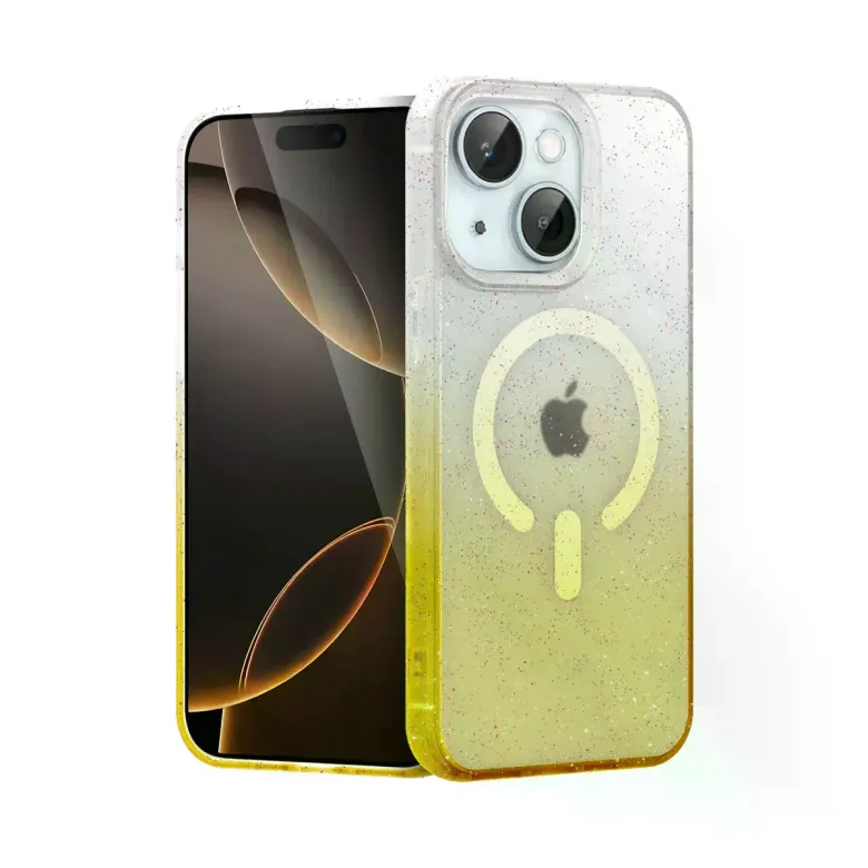 İphone 15 Plus Pummel Shiny Magsafe Kapak - Gold