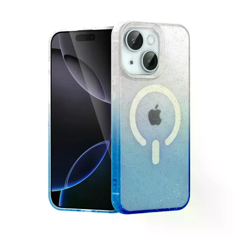 İphone 15 Plus Pummel Shiny Magsafe Kapak - Mavi