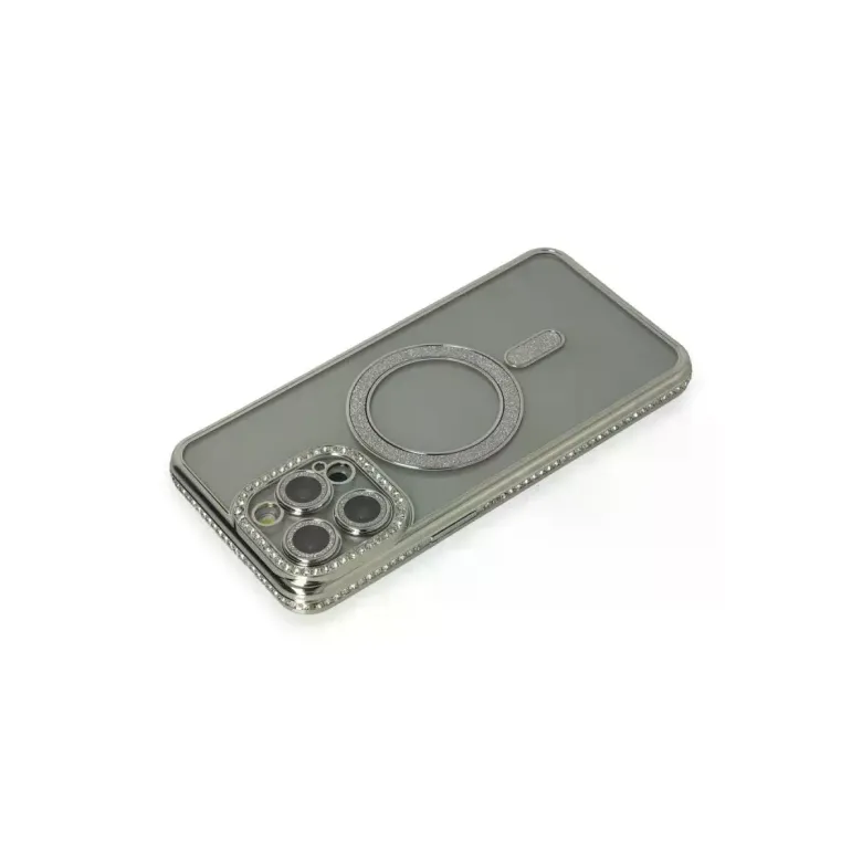 iPhone 15 Pro Kılıf Joke Simli Magneticsafe Kılıf - Gri