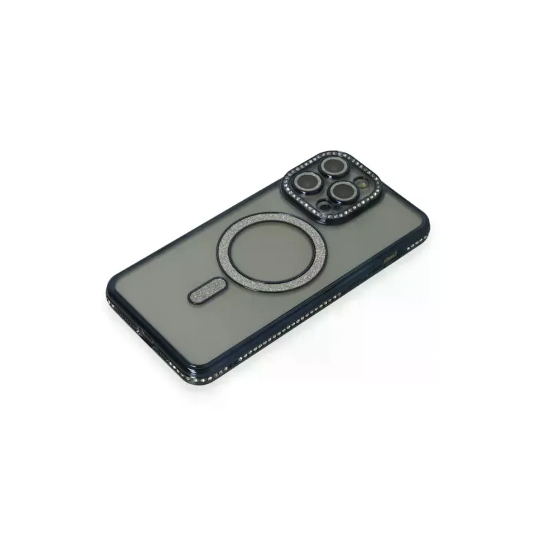 iPhone 15 Pro Kılıf Joke Simli Magneticsafe Kılıf - Lacivert