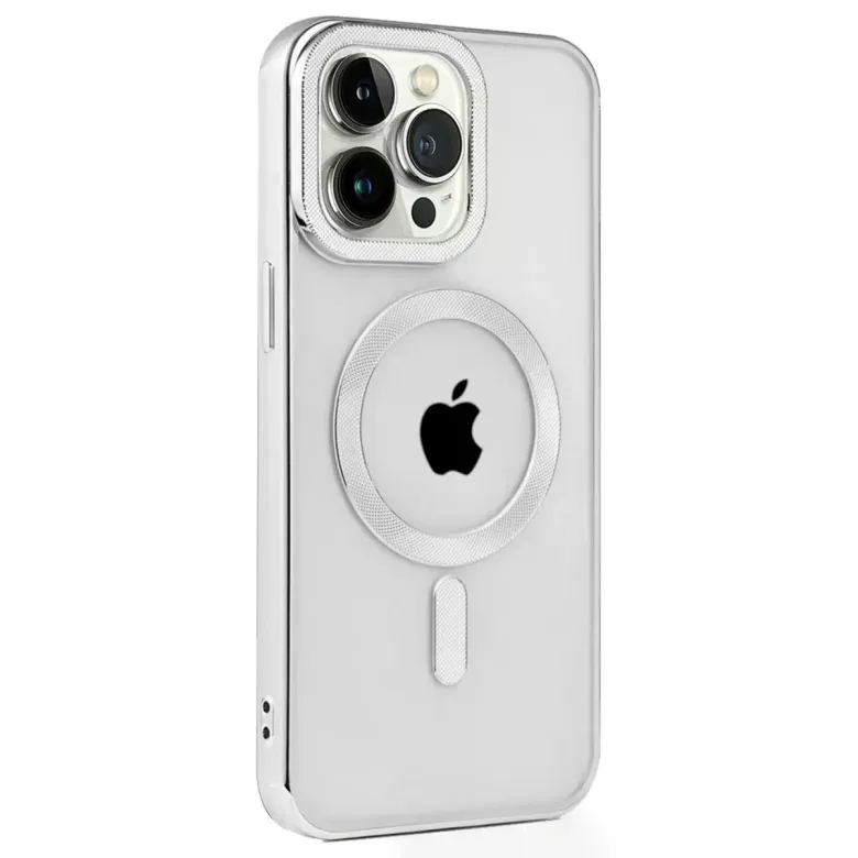 iPhone 15 Pro Kılıf Kronos Magsafe Kapak - Gümüş