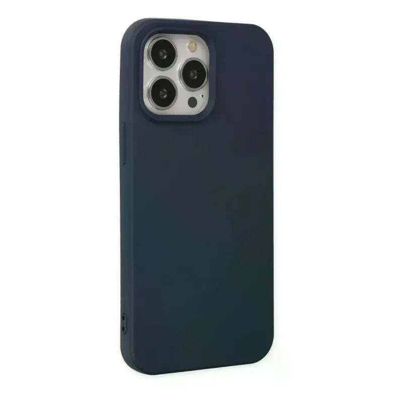 iPhone 15 Pro Kılıf Nano içi Kadife Silikon - Lacivert