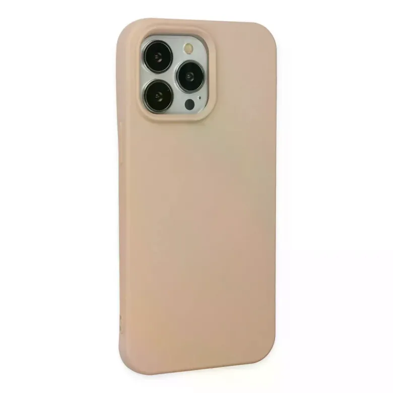 iPhone 15 Pro Kılıf Nano içi Kadife Silikon - Pudra