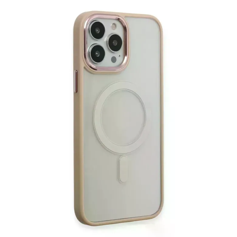 iPhone 15 Pro Kılıf Room Magneticsafe Silikon - Pudra