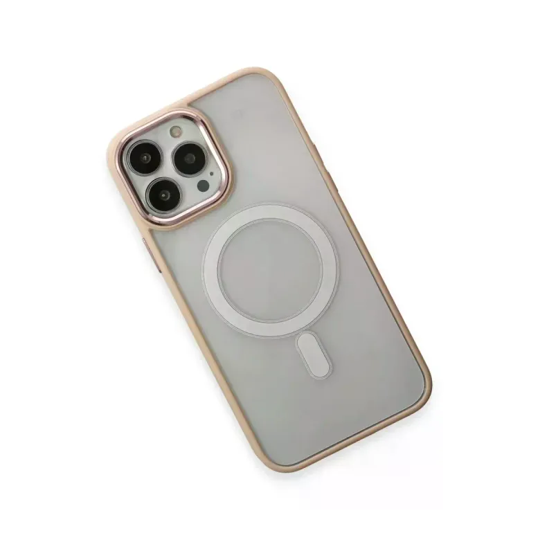 iPhone 15 Pro Kılıf Room Magneticsafe Silikon - Pudra