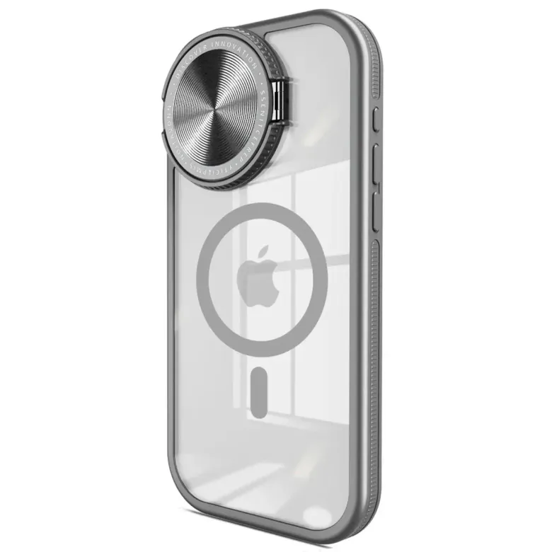 İphone 15 Pro Kılıf Teleskop Lens Magsafe Silikon Kapak - Titan Gri
