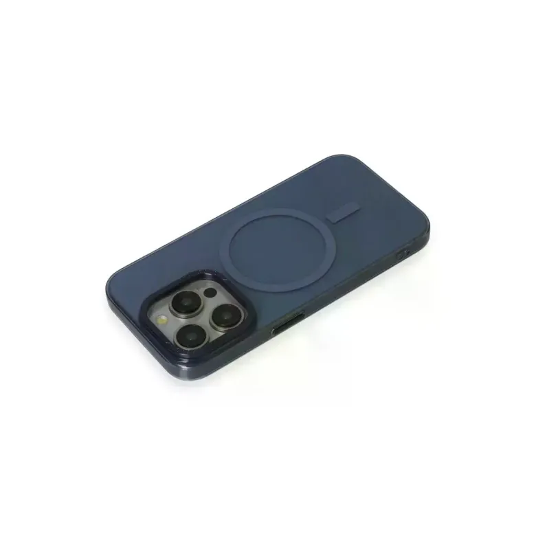 iPhone 15 Pro Max Kılıf Anka PC Magneticsafe Sert Metal Kapak - Lacivert