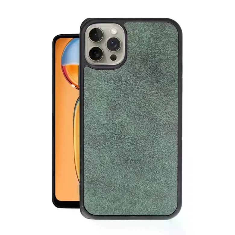 İphone 15 Pro Max Kılıf Aras Deri Kapak - Koyu Yeşil
