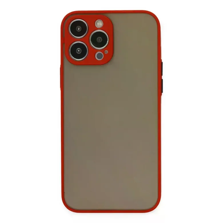 iPhone 15 Pro Max Kılıf Montreal Silikon Kapak - Kırmızı