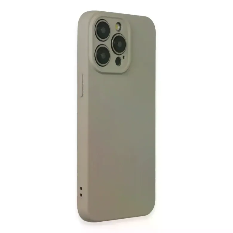 iPhone 15 Pro Max Kılıf Nano içi Kadife Silikon - Beyaz Titanyum