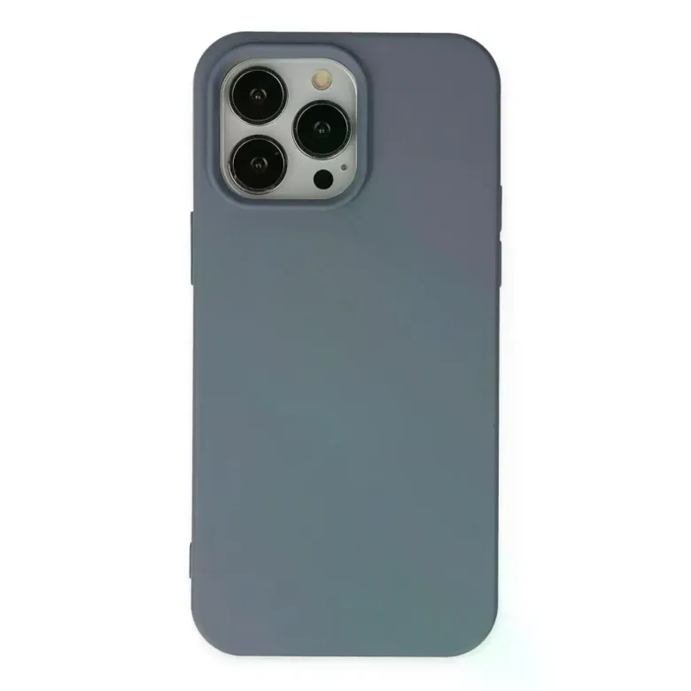 iPhone 15 Pro Max Kılıf Nano içi Kadife Silikon - Gri