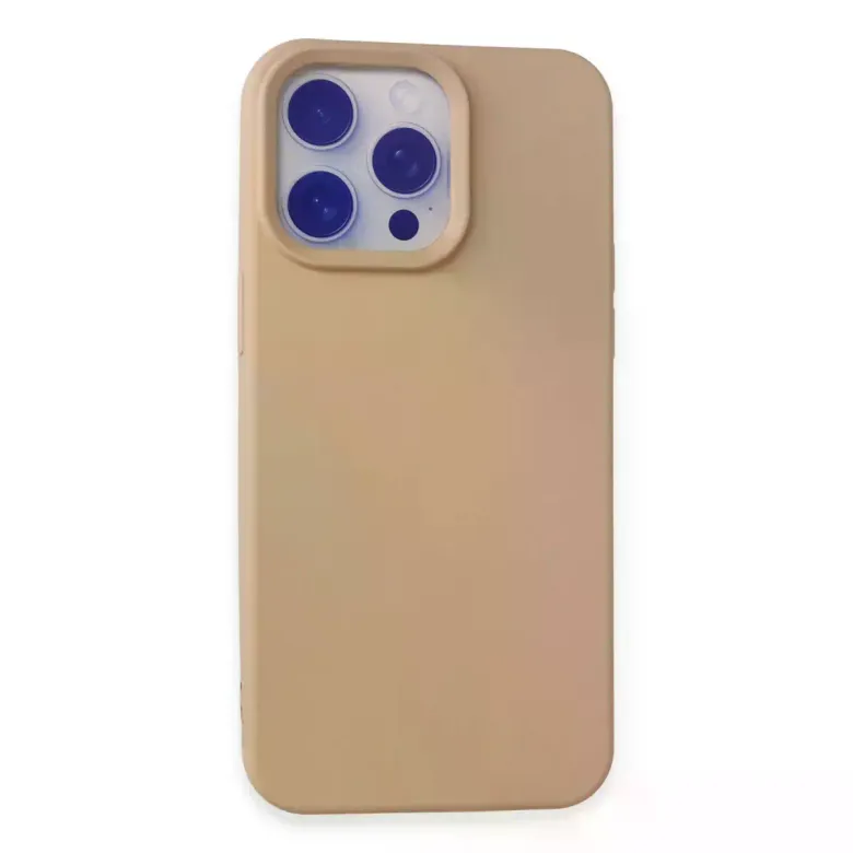 iPhone 15 Pro Max Kılıf Nano içi Kadife Silikon - Pudra
