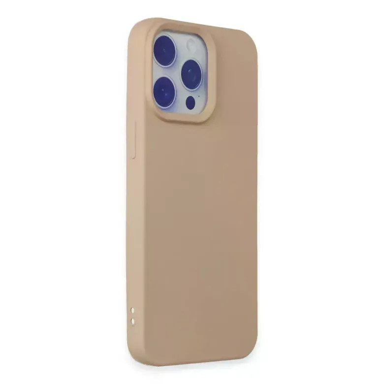 iPhone 15 Pro Max Kılıf Nano içi Kadife Silikon - Pudra