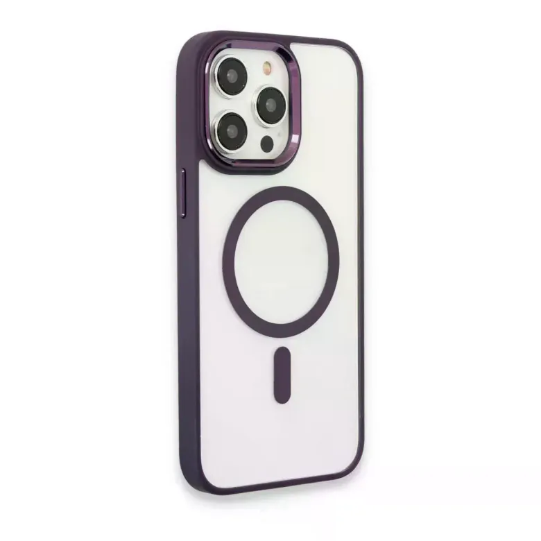 iPhone 15 Pro Max Kılıf Room Magneticsafe Silikon - Derin Mor