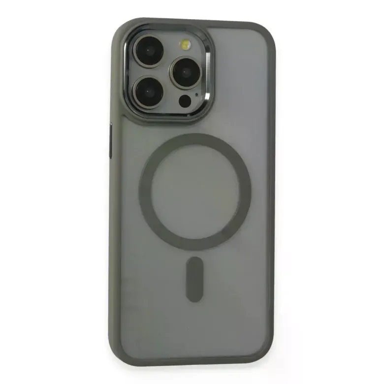 iPhone 15 Pro Max Kılıf Room Magneticsafe Silikon - Gri