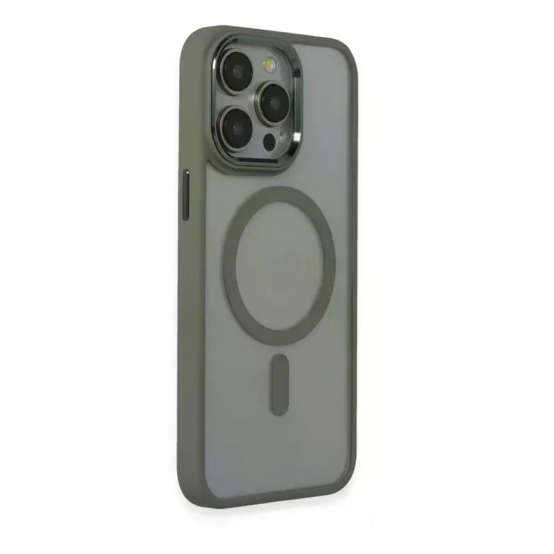 iPhone 15 Pro Max Kılıf Room Magneticsafe Silikon - Gri