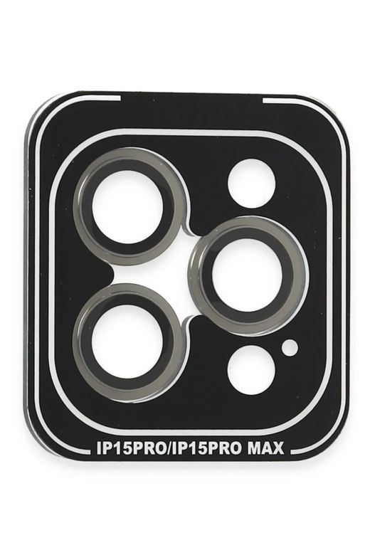 iPhone 15 Pro Max PVD Metal Kamera Lens - Gri